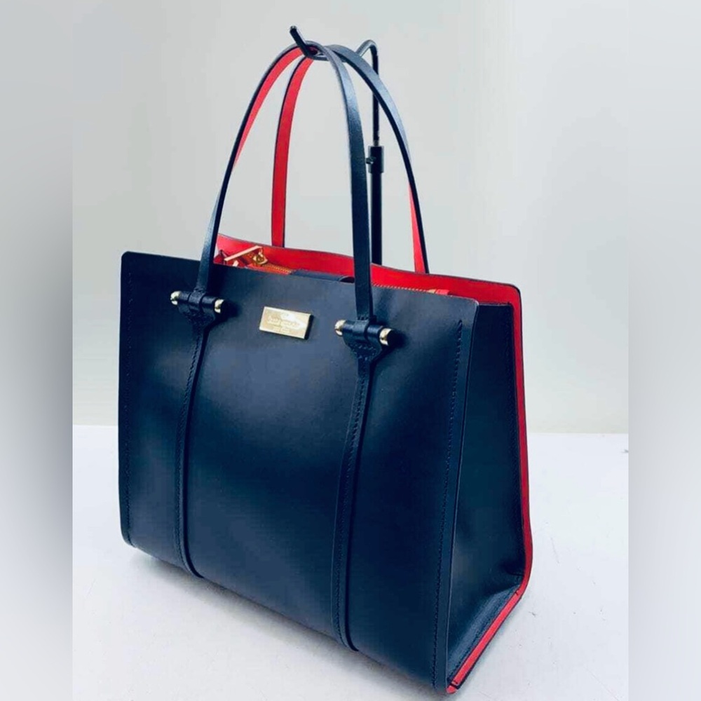Kate Spade Arbour Hill Elodie Navy Blue Fuchsia Pink Leather Crossbody Bag 👜